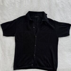 All Saints Black Textured Knit Sweater